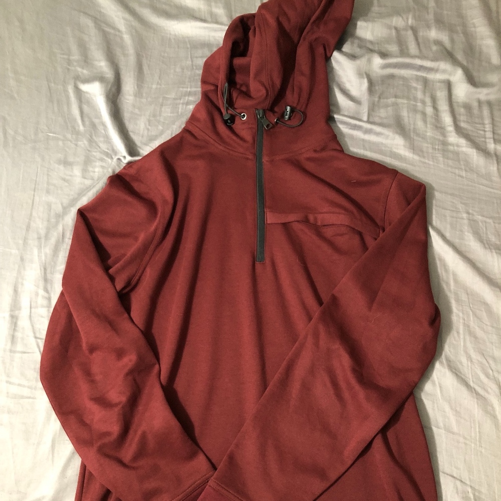 Banana Republic Maroon Hoodie Mens M Half Zip NWOT